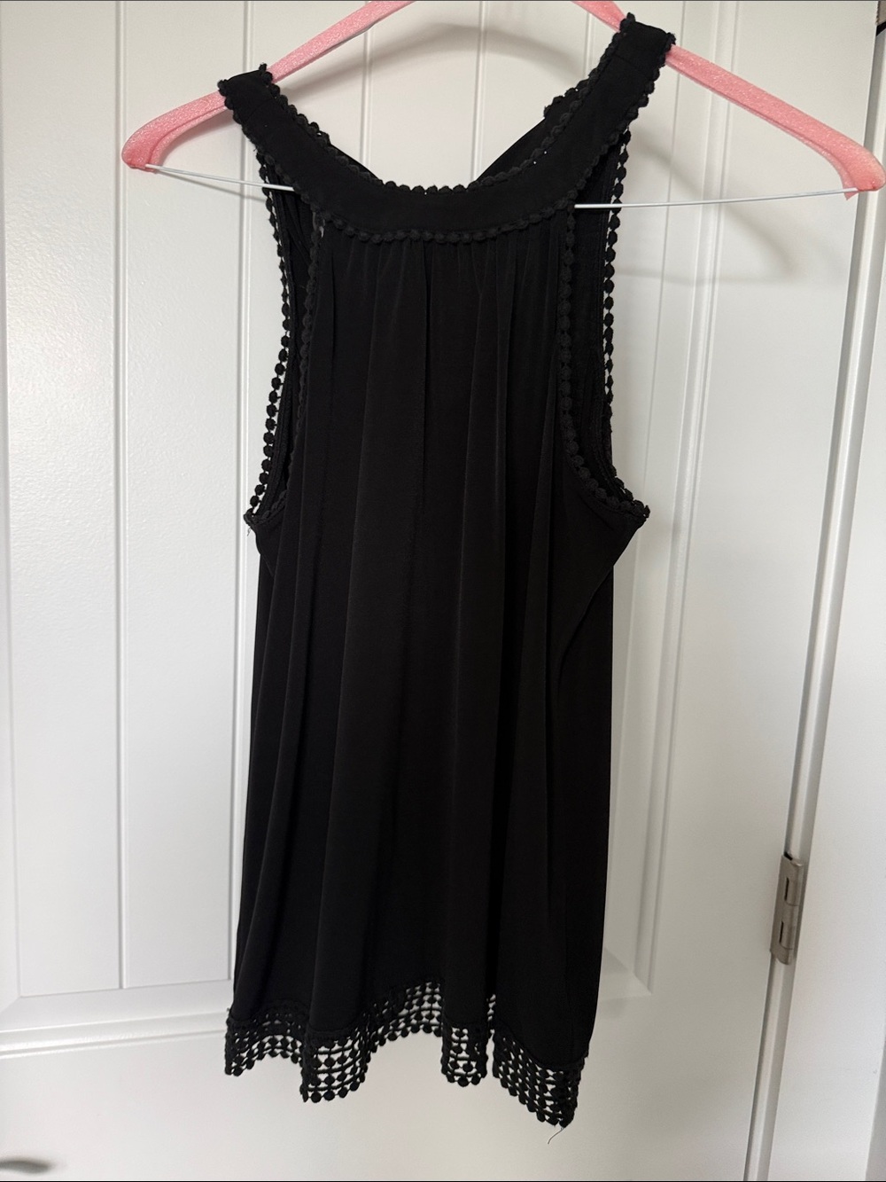 Maurices Black Racerback Camisole with Crochet Trim